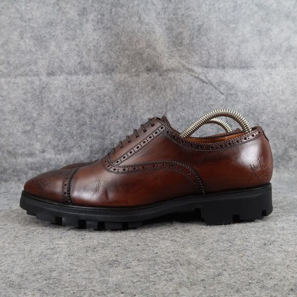 John Fluevog Shoes Mens 8 Oxford Classic Lace Up Brogue Brandenburg Angel Banker - Picture 5 of 16